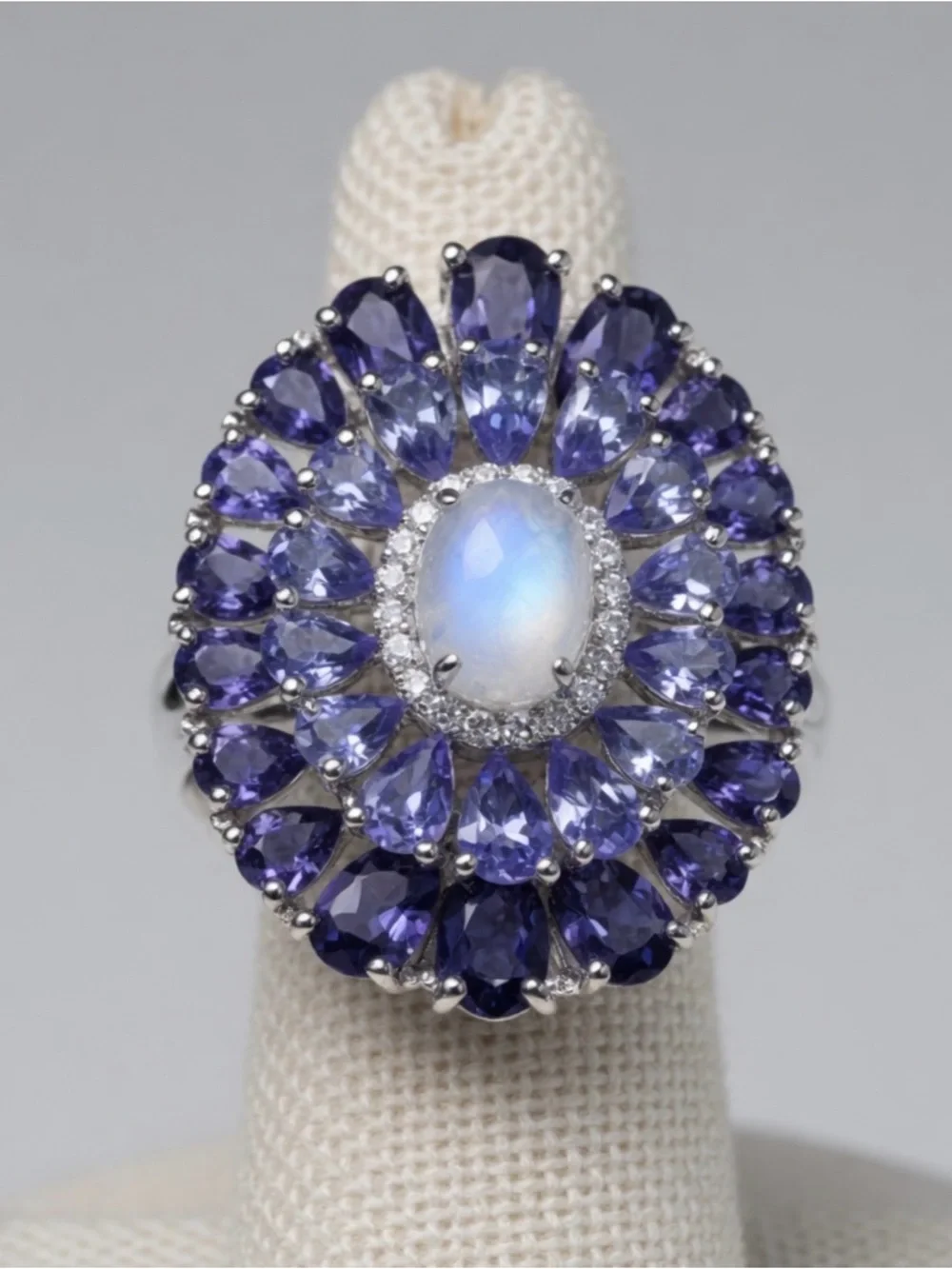 Vintage Colleen Lopez China JCL Sterling with Multi Stones Ring, Size 7. - Picture 1 of 5